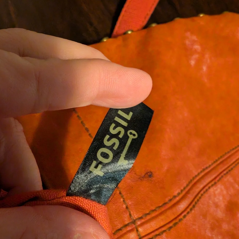 Fossil Women's Orange Leather Crossbody Bag